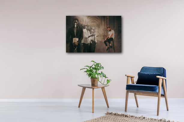 The Conversation 24"x36" Metal Print